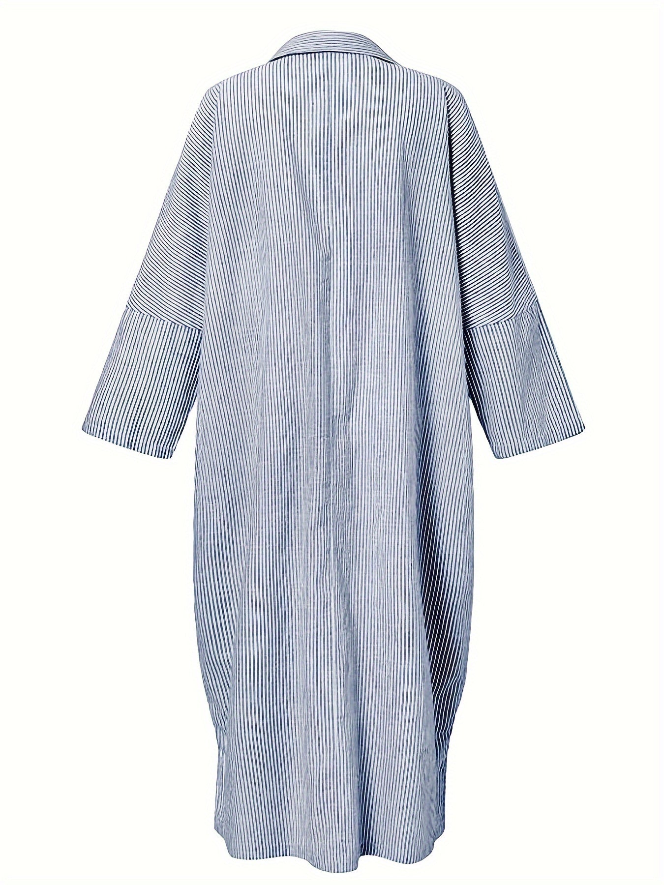 Women's Long Sleeve Striped Shirt Dress